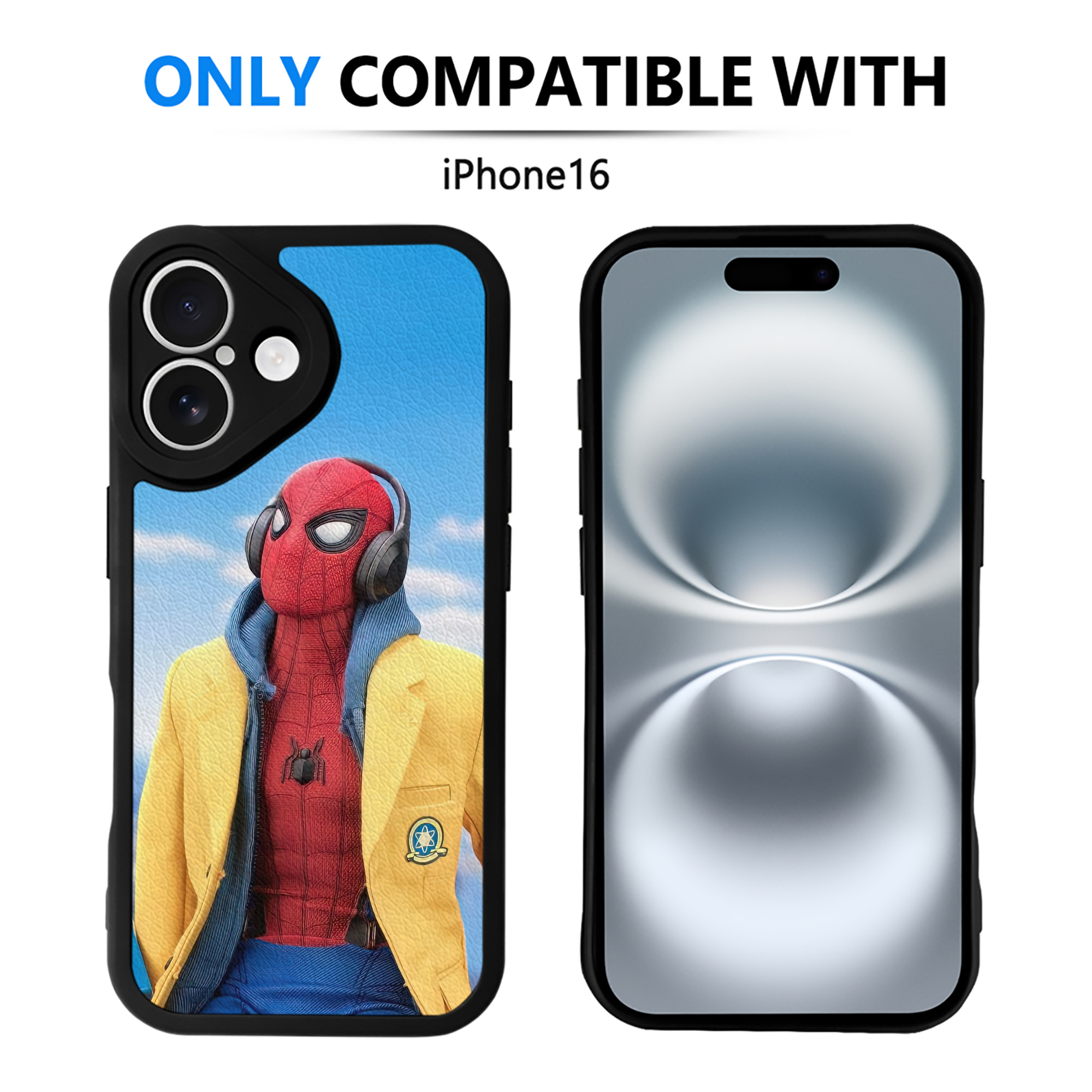 Spider Man スパイダーマン 【iPhone 16シリーズ対応】シリコンスマホケース（レザー調） 材質：シリコン
